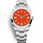 Replica Rolex Oyster Perpetual Lady 41mm Coral Red Dial 124300