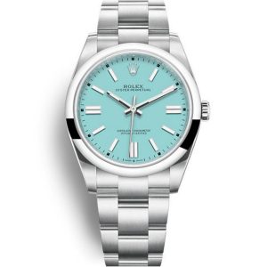 Replica Rolex Oyster Perpetual Lady 41mm Turquoise Blue Dial 124300