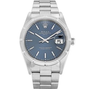Replica Rolex Oyster Perpetual Date 34mm Blue Dial 15210