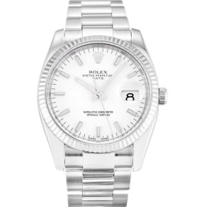 Replica Rolex Oyster Perpetual Date 34mm White Dial 115234