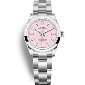 Replica Rolex Oyster Perpetual Lady 34mm Candy Pink Dial 124200
