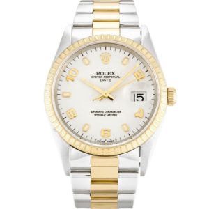 Replica Rolex Oyster Perpetual Date 34mm White Dial 15223