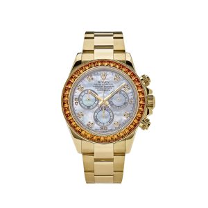 Daytona 116578SACO Yellow Gold Sapphire Bezel Mother Of Pearl Dial