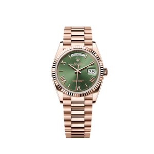 Day-Date 36 128235 Rose Gold Olive Green Dial (2025)