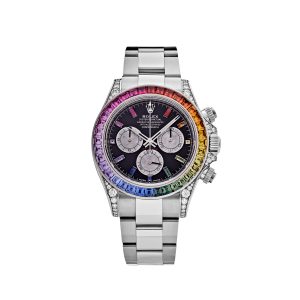 Daytona 116599RBOW 'Rainbow' White Gold Black Dial Sapphire Bezel