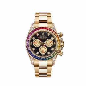 Daytona 116598RBOW 'Rainbow' Yellow Gold Black Dial Sapphire Bezel