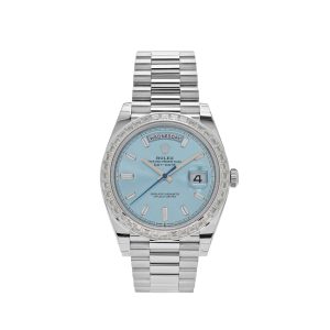 Day-Date 40 228396TBR Platinum Diamond Bezel Ice Blue Diamond Dial (2023)