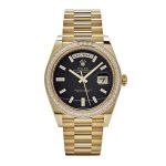 Day-Date 40 228398TBR Yellow Gold Onyx Baguette Diamond Dial Baguette Bezel (2023)