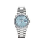 Day-Date 36 128396TBR Platinum Ice Blue Dial Diamond Bezel (2024)