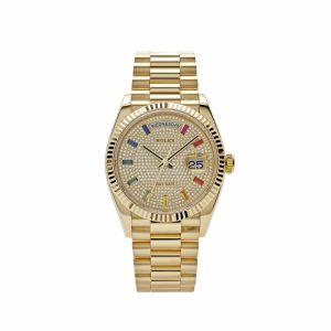 Day-Date 36 128238 Yellow Gold Diamond-Paved Rainbow Dial (2022)