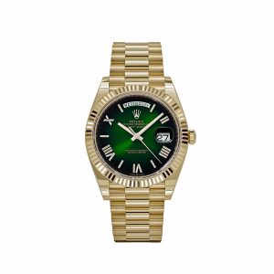 Day-Date 40 228238 Yellow Gold Green Ombre Roman Numeral Dial