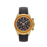 Daytona 116588SACO Yellow Gold Orange Sapphire Bezel Black Diamond Dial