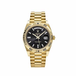 Day-Date 40 228238 Yellow Gold Black Baguette Diamond Dial (2022)