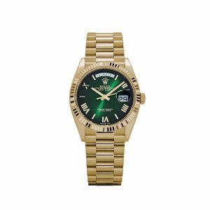 Day-Date 36 128238 Yellow Gold Green Ombre Roman Numeral Dial (2024)
