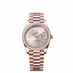 Day-Date 40 228235 Rose Gold Sundust Diamond Dial Diamond Bezel