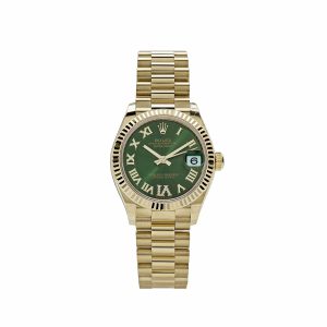 Datejust 31 278278 'Ladies' Yellow Gold Diamond Green Dial President (2023)