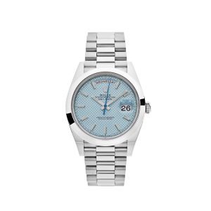 Day-Date 40 228206 Platinum Ice Blue Diagonal Motif Dial (2022)