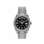 Day-Date 40 228349RBR White Gold Diamond Bezel Black Dial (2024)