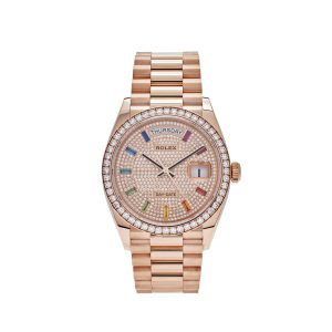 Day-Date 36 128345RBR Rose Gold Rainbow Diamond Pave Dial (2021)