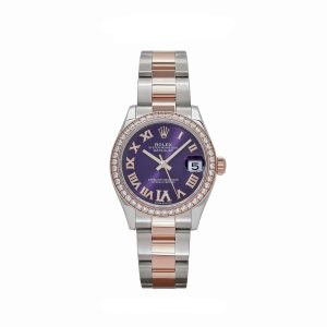 Datejust 31 278381RBR 'Ladies' Stainless Steel Rose Gold Aubergine Purple Dial Diamond Bezel Oyster (2022)