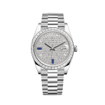 Day-Date 40 228396TBR Platinum Diamond Bezel Diamond-Paved Sapphire Dial (2024)