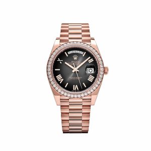 Day-Date 40 228345RBR Rose Gold Diamond Bezel Slate Ombre Dial