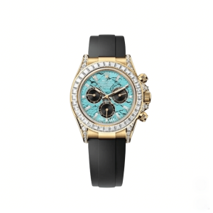 Daytona 126538TBR Yellow Gold Turquoise Stone Dial Diamond Bezel Oysterflex (2025)