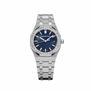 Royal Oak 15551BC.ZZ.1356BC.01 Diamond Bezel White Gold Smoked Blue Dial (2024)