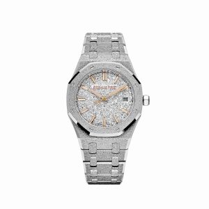 Royal Oak 77450BC.GG.1361BC.01 Frosted White Gold Crystal Sand Dial (2025)