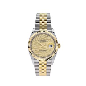 Datejust 36 126233 Stainless Steel Yellow Gold Palm Motif Dial Jubilee