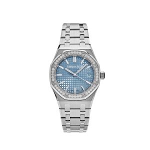 Royal Oak 77451ST.ZZ.1361ST.01 'Ladies' Selfwinding '50th Anniversary' Stainless Steel Light Blue Dial Diamond Bezel (2023)