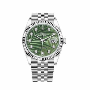 Datejust 36 126234 White Gold Stainless Steel Palm Motif Diamond Dial Jubilee (2023)