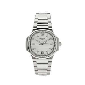 Nautilus 7118/1200A-010 'Ladies' Stainless Steel Silver Dial Diamond Bezel (2024)