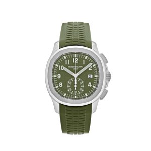 Aquanaut 5968G-010 Chronograph White Gold Khaki Green Dial (2025)
