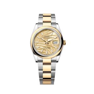 Datejust 36 126203 Two-Toned Yellow Gold Stainless Steel Palm Motif Dial (2024)