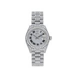 Datejust 28 279459RBR 'Ladies' White Gold Pave Set Diamonds