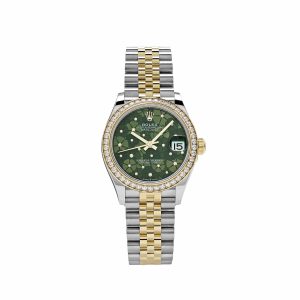 Datejust 31 278383RBR 'Ladies' Two-Toned Yellow Gold Stainless Steel Green Flower Dial