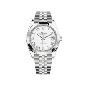 Datejust 41 126300 Stainless Steel White Roman Dial Jubilee