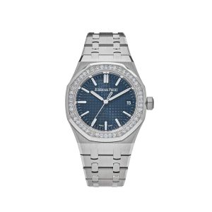 Royal Oak Selfwinding 15551ST.ZZ.1356ST.02 "50th Anniversary" Blue Dial Diamond Bezel