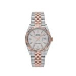 Datejust 36 126231 Rose Gold Stainless Steel Silver Fluted Motif Dial