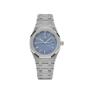 Royal Oak 77353BC.GG.1263BC.01 'Ladies' Selfwinding Frosted White Gold Light Blue Dial